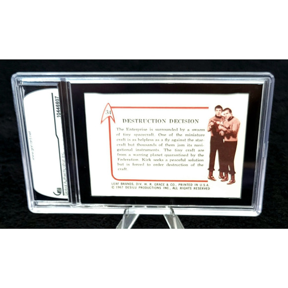 1967 Leaf Star Trek TOS Rare #34 Destruction Decision Graded 9 Mint - Picture 2 of 3